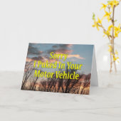 車の特定の車でパッと鳴ってごめんねおもしろい。 カード (黄色い花)