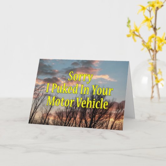 車の特定の車でパッと鳴ってごめんねおもしろい。 カード (黄色い花)