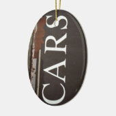 車の牽引トラックヴィンテージ車のサイン セラミックオーナメント (左)