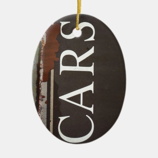 車の牽引トラックヴィンテージ車のサイン セラミックオーナメント (正面)