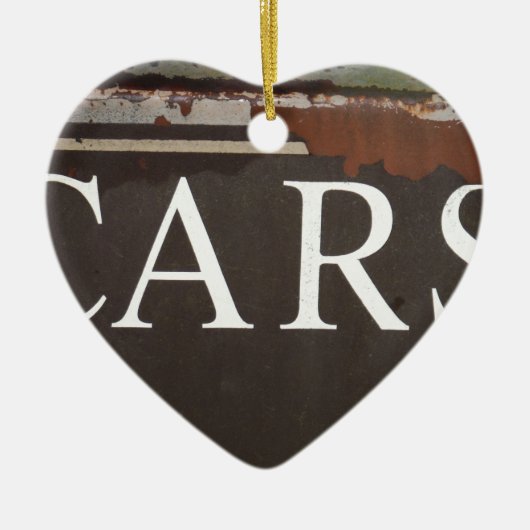 車の牽引トラックヴィンテージ車のサイン セラミックオーナメント (正面)