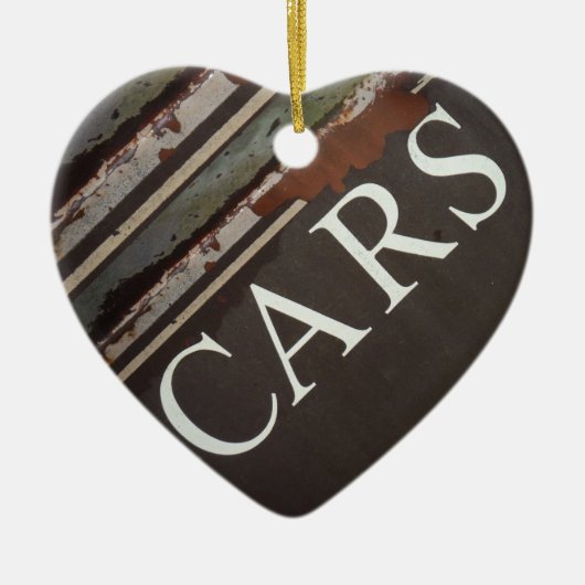 車の牽引トラックヴィンテージ車のサイン セラミックオーナメント (正面)