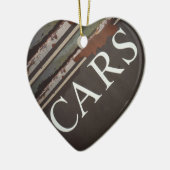 車の牽引トラックヴィンテージ車のサイン セラミックオーナメント (左)