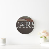 車の牽引トラックヴィンテージ車のサイン ラウンド壁時計 (ホーム)