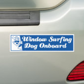 車の犬 バンパーステッカー (車上)