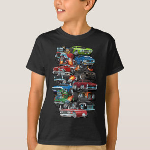 車の狂い!マッスルカークラシック、自動車と改造 Tシャツ