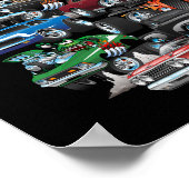 車の狂気!マッスルカーとホットロッドの漫画 ポスター (角)