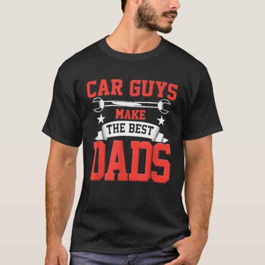 車の男の人は最高のパパガレージ整備士パパ Tシャツ (正面)