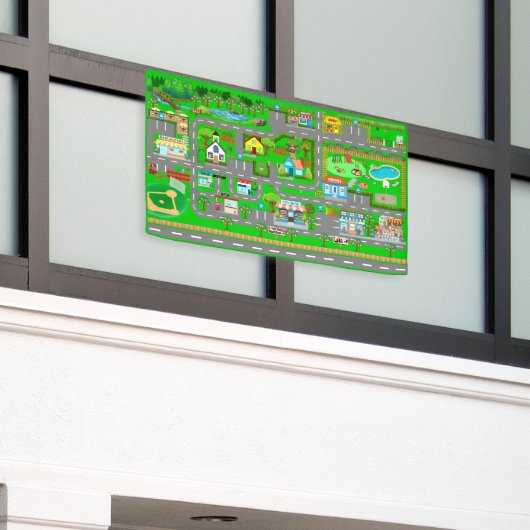 車の町の道路2 1/2' x 4' 横断幕 (ビルの外側)