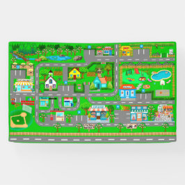 車の町の道路3x5バナー 横断幕