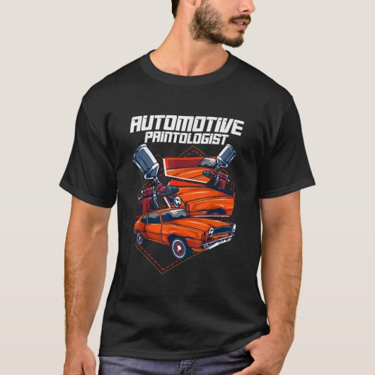 車の画家おもしろい車修復画家 Tシャツ (正面)