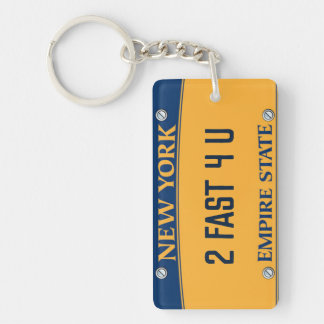 車の番号。ニューヨーク。編集可能 キーホルダー