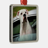 車の白人のボクサー メタルオーナメント (右)