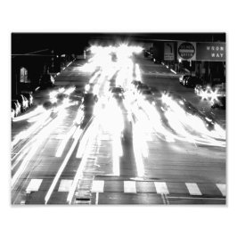 車の白黒の移動 フォトプリント           