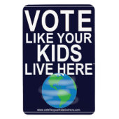 車の磁石 – あなたの子供のように投票… （漫画の地球） マグネット (縦)