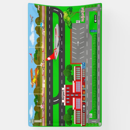 車の空港道路3' x 5' 横断幕 (縦)