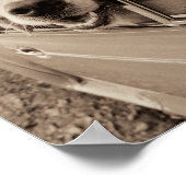 車の窓から犬が覗き込む ポスター (角)