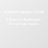 車の窓にしがみつく、長さ11インチ、高さ8" ウィンドウサイン (シート)