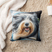 車の窓の髭のあるコリー クッション (ブランケット)