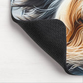 車の窓の髭のあるコリー マウスパッド (コーナー)