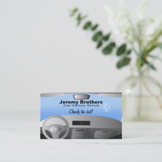 車の窓修理名刺 名刺 (スタンド正面)