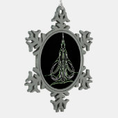 車の細い縦縞のPinstripingのカスタムな芸術を改造しました スノーフレークピューターオーナメント (左)