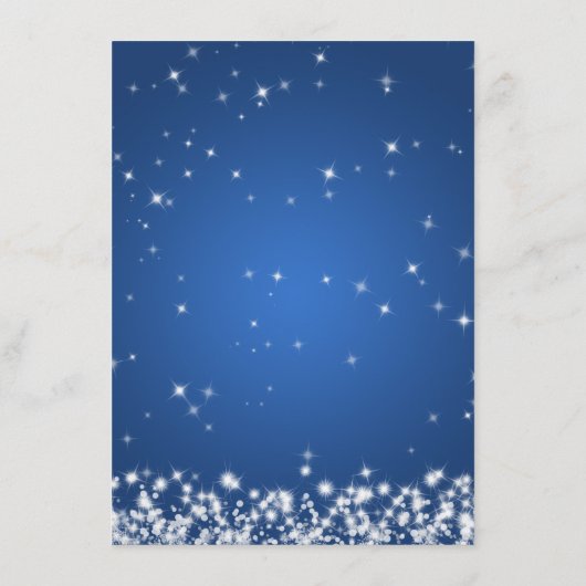 車の経路案内の冬の輝きの青の結婚 エンクロージャーカード (裏面)