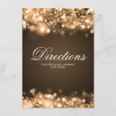 車の経路案内光っているライト金ゴールドの結婚 エンクロージャーカード (裏面)