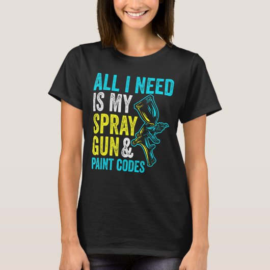 車の絵を描砲体噴霧器2 Tシャツ (正面)