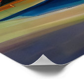 車の絵画クラシック移動カントリーロード晴れた日 ポスター (角)