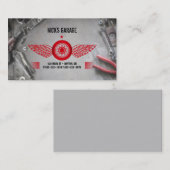 車の自動二輪車工具修理ガレージロゴ 名刺 (正面/裏面)