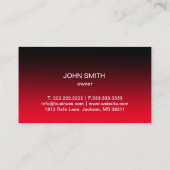 車の自動修クール理ブラック&レッドカー 名刺 (裏面)