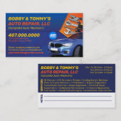 車の自動車修理整備士 名刺 (正面/裏面)