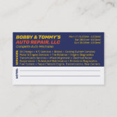 車の自動車修理整備士 名刺 (裏面)