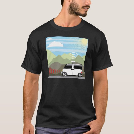 車の自己運転。 Driverless車 Tシャツ (正面)