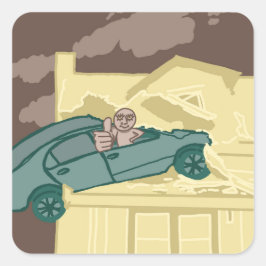 車の衝突ステッカー スクエアシール