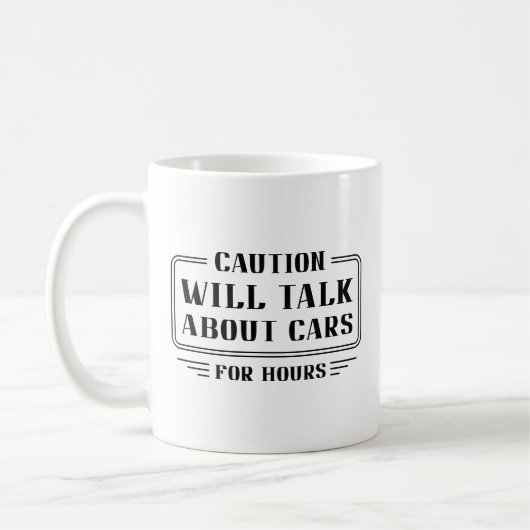 車の話をする コーヒーマグカップ (左)