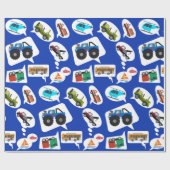 車の話! 牽引バスジープのモンスタートラックの男の子の火をもてあそんで下さい ラッピングペーパー (フラット)