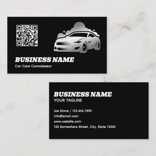 車の詳細ブラック 名刺 (正面/裏面)