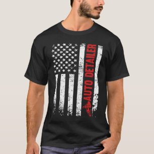 車の詳細米国の国旗の自動車の最終末 Tシャツ