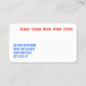 車の詳細 カラフル 名刺 (裏面)