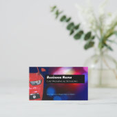 車の詳細、レッドスポーツカー、QRコード 名刺 (スタンド正面)