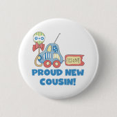 車の誇り高く新しいいとこそれは男の子です 缶バッジ (正面)