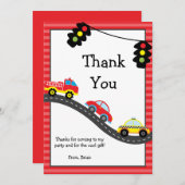 車の誕生会は感謝していしています サンキューカード (正面/裏面)