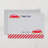 車の誕生日のサンキューカード サンキューカード (正面/裏面)