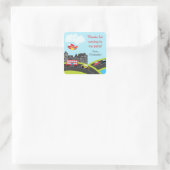 車の誕生日パーティーありがとうシール スクエアシール (バッグ)