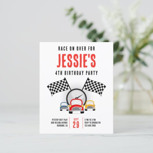 車の誕生日パーティーの招待状でレース (スタンド正面)