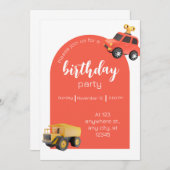 車の誕生日パーティー 招待状 (正面/裏面)