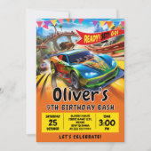 車の誕生日招待状、レースカー招待状 シーズンカード (正面)