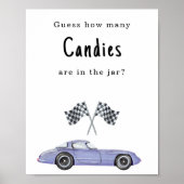車の赤ちゃんシャワーキャンディゲームの数を推測 ポスター (正面)